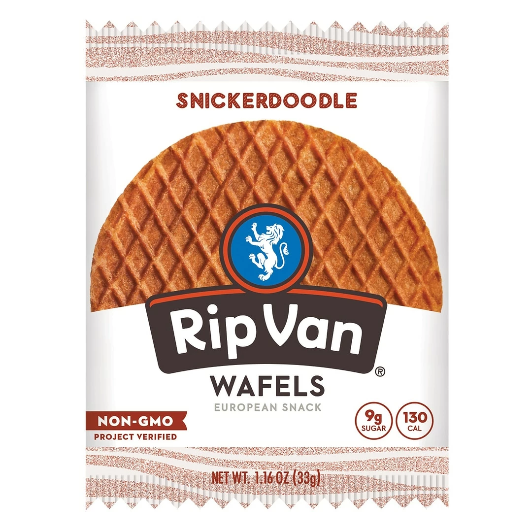 Rip Van Wafels® Non-GMO European Snack, Snickerdoodle, 12/Pack (RVW00377)