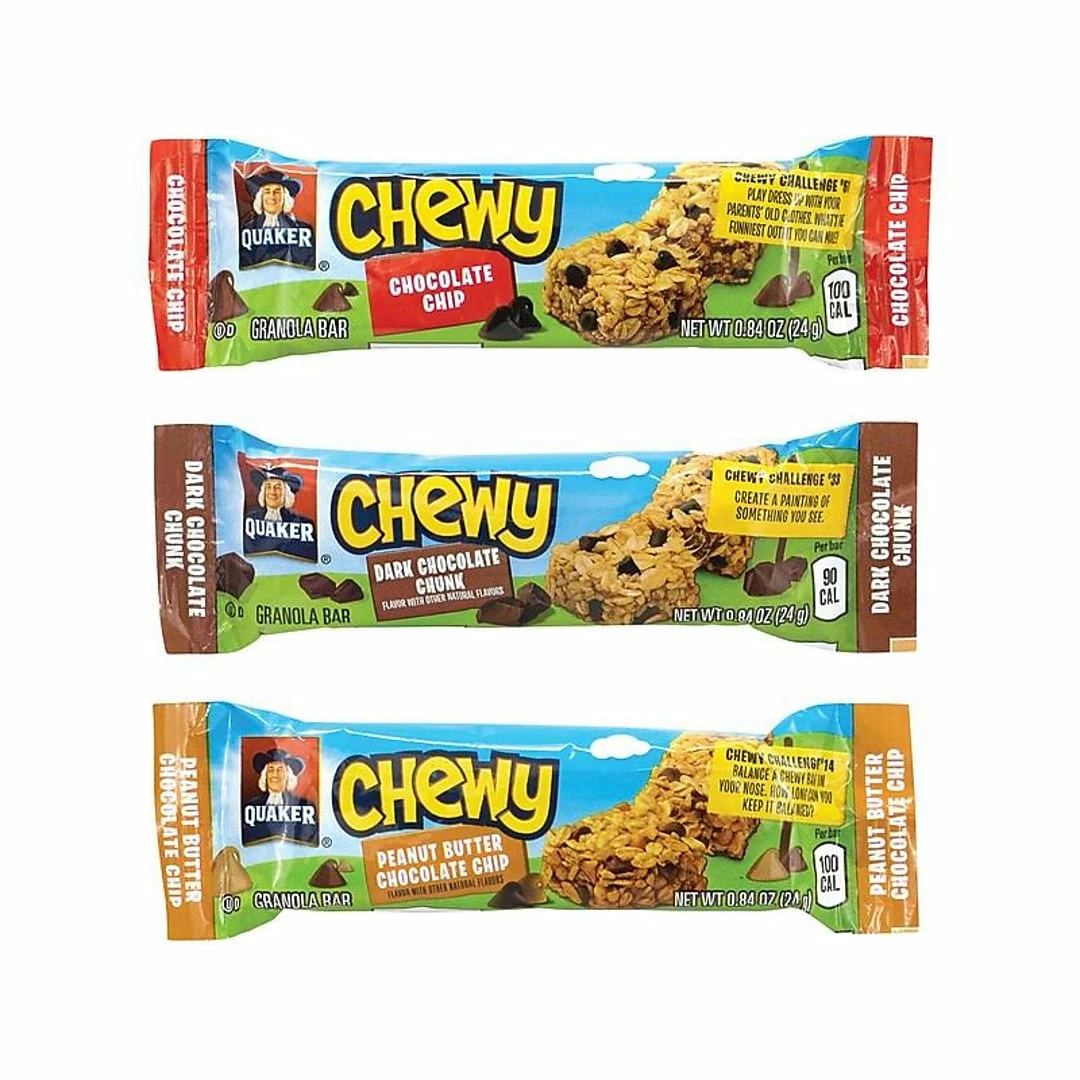 Quaker Chewy Bars, Variety, 0.84 Oz., 60/Box (220-00434)
