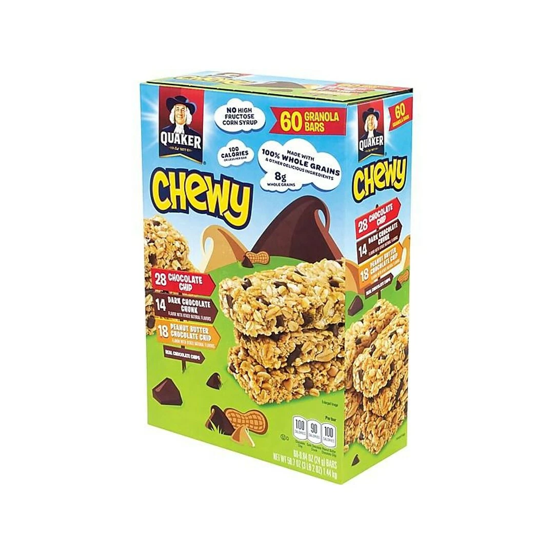 Quaker Chewy Bars, Variety, 0.84 Oz., 60/Box (220-00434) - Image 3