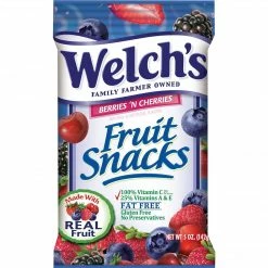 Welch's® Fruit Snacks, Berries 'N Cherries, 5 Oz. Bags, 12 Bags/Box