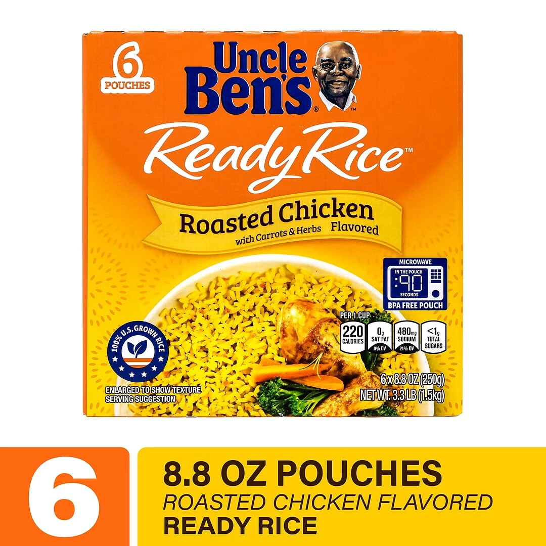 Uncle Ben's Ready Rice Roasted Chicken Flavored 8.8oz Pouches 6CT - Image 4
