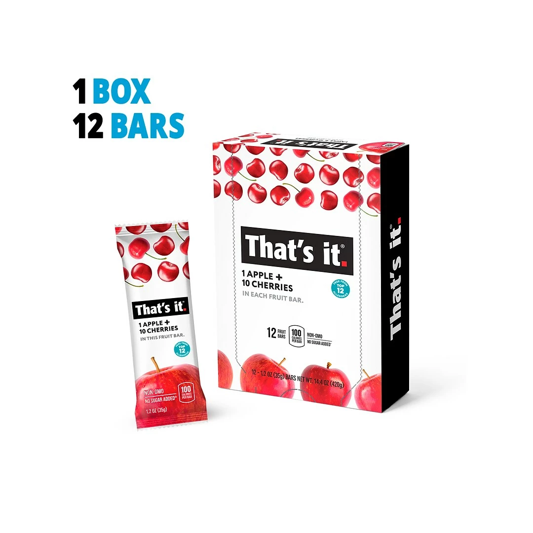 Thats It. Fruit Bar, Apple And Cherries, 1.2 Oz., 12/Pack (1022C) - Image 3