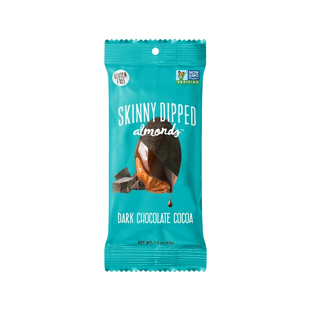 SKINNY DIPPED ALMONDS Nuts, Dark Chocolate Cocoa, 1.2 Oz., 10/Box (EDT00837/WWT07) - Image 2