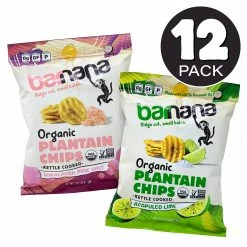 Barnana Chip Variety Pack - Himalayan Sea Salt And Lime Plantain Chips, 2 Oz, 12 Pack