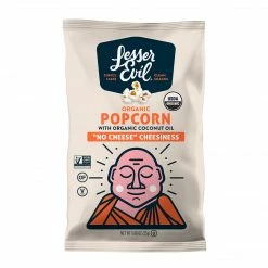 Lesser Evil Organic Popcorn, No Cheese Cheesiness, .88 Oz., 18/Carton (LSN00862)