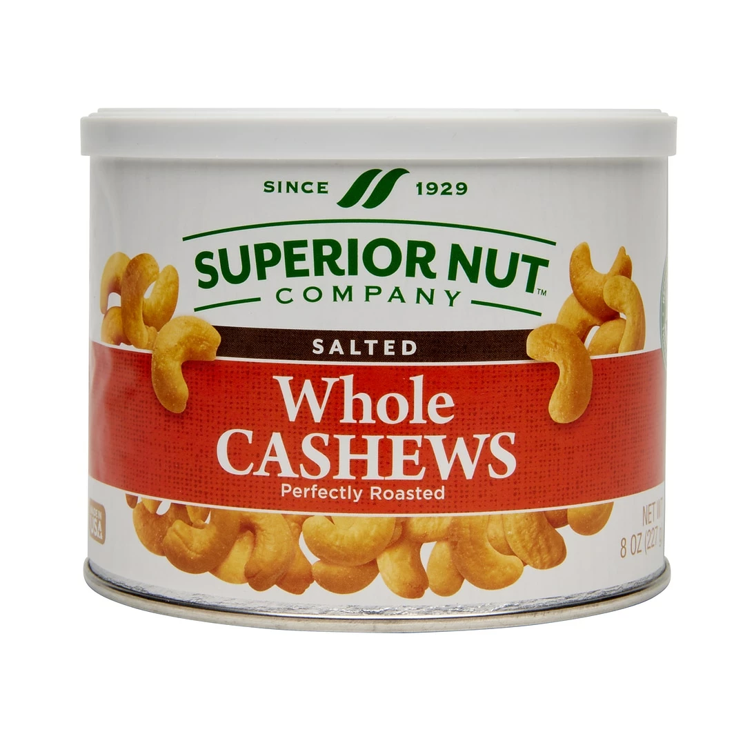 SUPERIOR NUT COMPANY Superior Nut Whole Cashews, 8 Oz, 12 Count