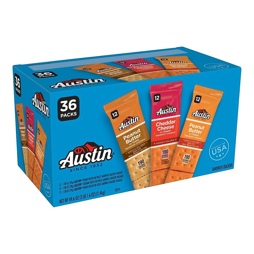 Austin Variety Pack Crackers, Assorted Flavors, 1.8 Oz., 36/Box (7978310104) - Image 2