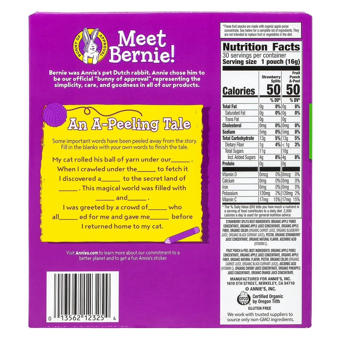 Annie's Organic Fruit Peel-A-Parts Fruit Strings Variety Pack 30CT - Image 4