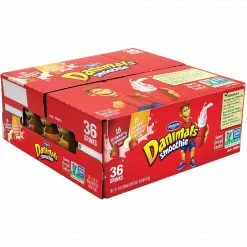 Dannon Danimals Strawberry Explosion & Swingin' Strawberry Banana Smoothies, 36/Pack (902-00019)