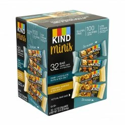 KIND Minis Dark Chocolate Nuts & Sea Salt And Caramel Almond & Sea Salt Variety, 0.7 Oz, 32 Count (220-00799)