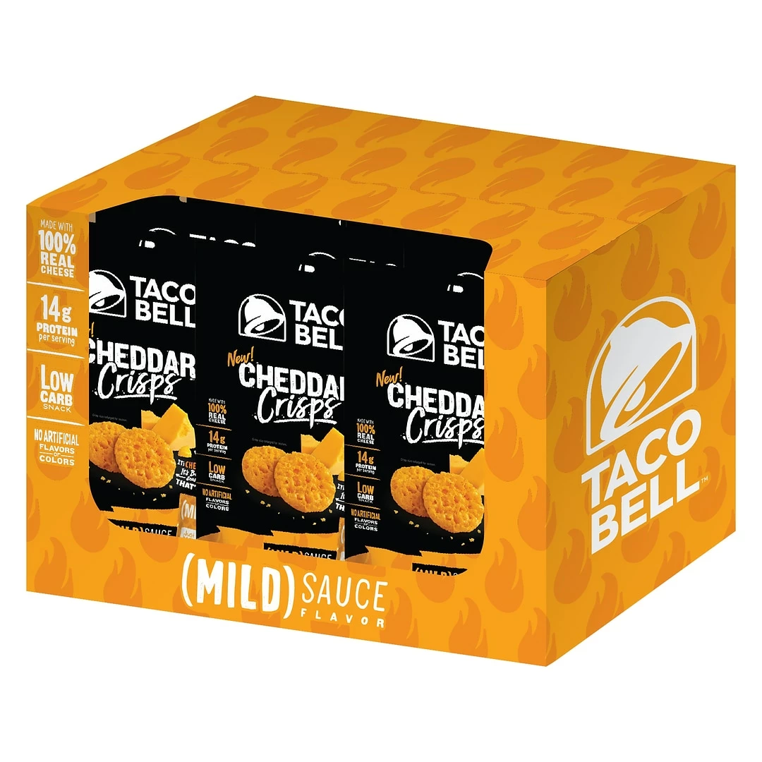 Taco Bell Cheddar Crisps, Mild Sauce, 2 Oz., 9/Box (43816)