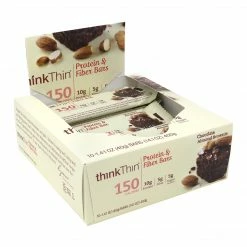 ThinkThin Protein Bars, Almond Brownie, 1.41 Oz, 10/Pack (307-00117)