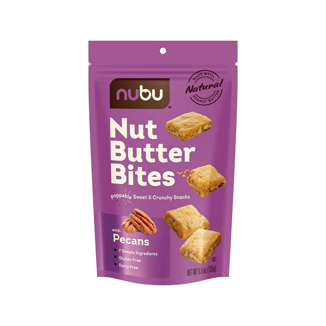 Nubu Nut Butter Bites With Pecans, 5.5 Oz., 6/Case (NU68700)