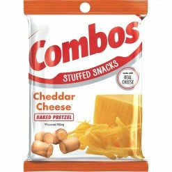 Combos Cheddar Cheese Pretzel Baked Snacks 6.3 Oz Bag, Pack Of 12 (MMM42005)