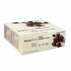 ThinkThin High Protein Bars, Brownie Crunch, 2.1 Oz, 10/Pack (209-02478)