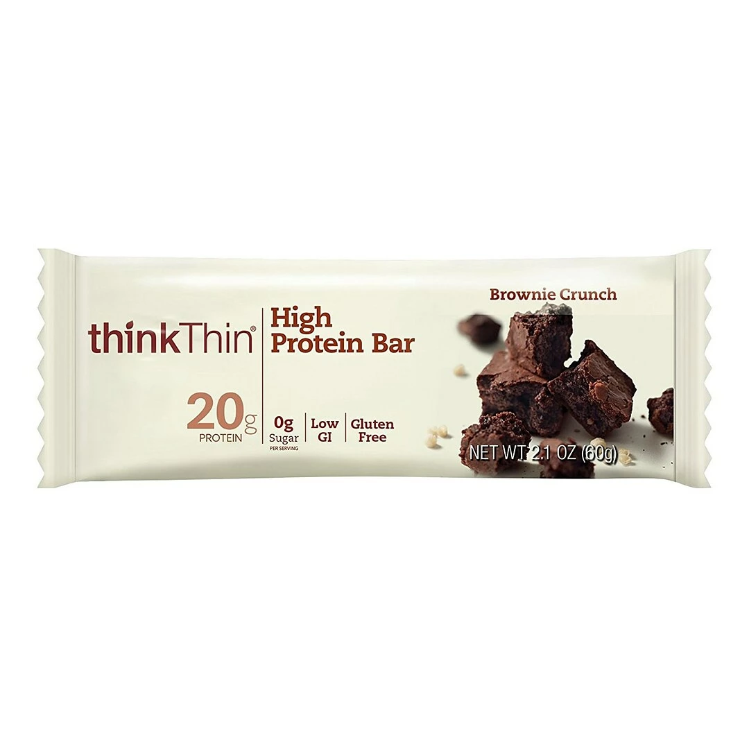 ThinkThin High Protein Bars, Brownie Crunch, 2.1 Oz, 10/Pack (209-02478) - Image 2