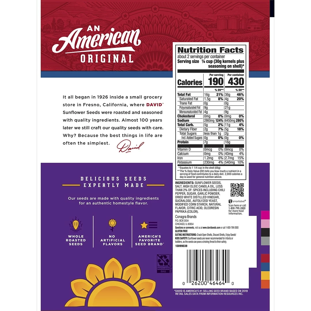 David Jumbo Seeds Sweet And Salty, 5.25 Oz, 12 Count - Image 2