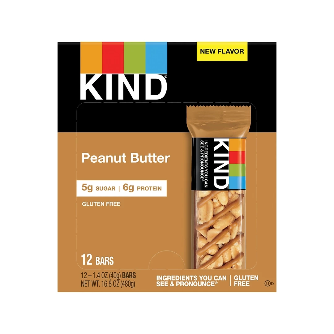 KIND Bar, Peanut Butter, 1.4 Oz.,12/Box (27742)