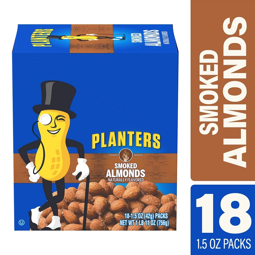 Planters® Smoked Almonds, 1.5 Oz. Bags, 18/Box (07237)