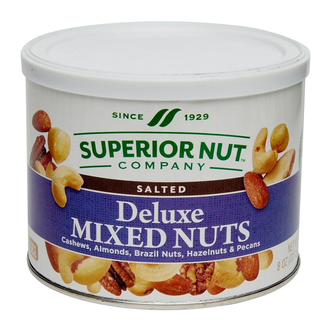 SUPERIOR NUT COMPANY Superior Nut Deluxe Salted Mixed Nuts W/ No Peanuts, 8 Oz, 12 Count 4 SUPERIOR NUT COMPANY Superior Nut Deluxe Salted Mixed Nuts W/ No Peanuts, 8 Oz, 12 Count - Image 2