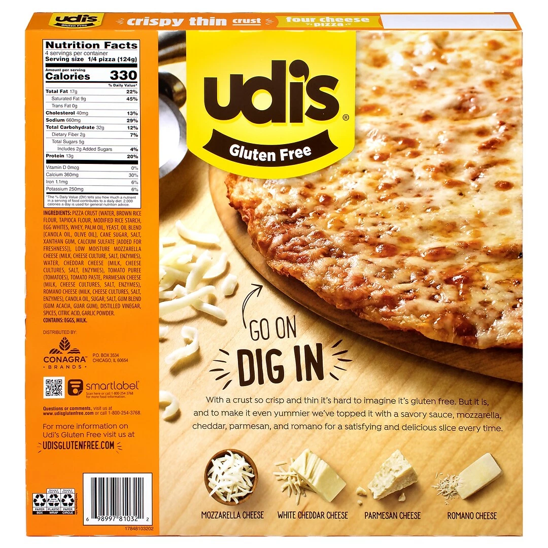 Udi's Gluten Free Four Cheese Pizza, 3/Pack (603-00006) - Image 6