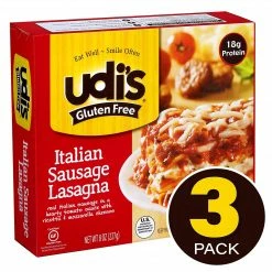 Udi's Gluten Free Italian Sausage Lasagna, 3/Pack (603-00004)