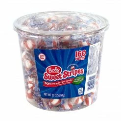 Bob's Sweet Stripes Soft Peppermint Candy Tub, 160 Count