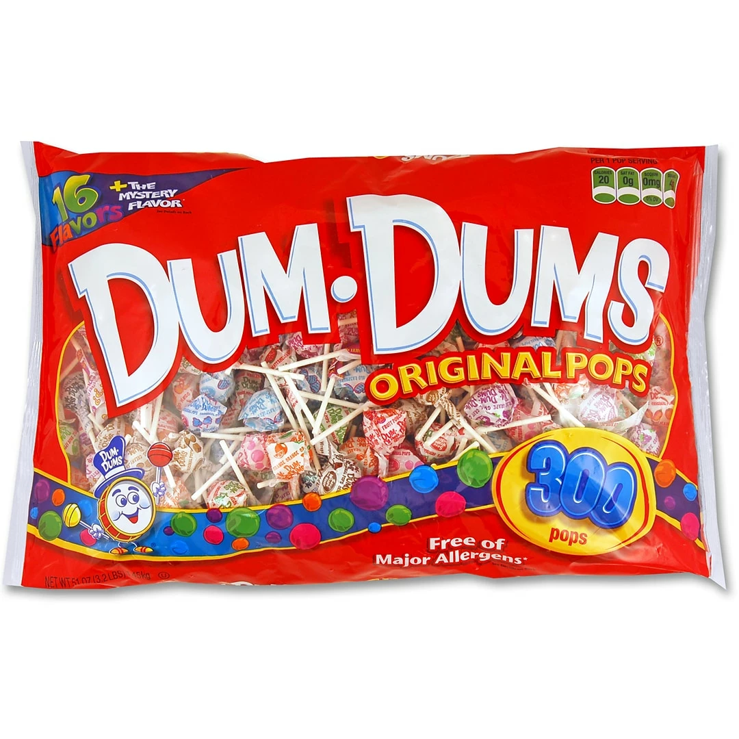 Dum Dums Dum-Dums Lollipops, Assorted, 51 Oz., 300/Pack (20060)