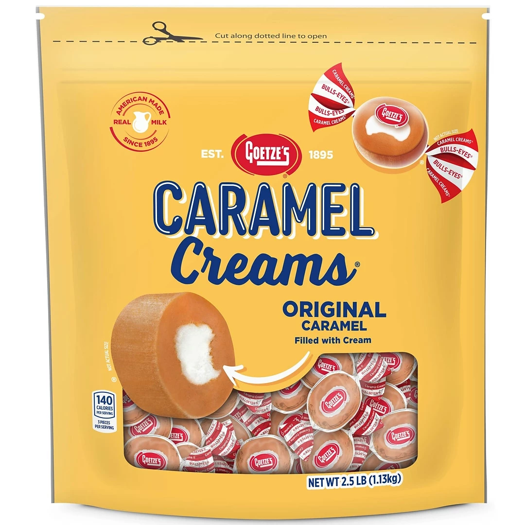 Goetze's Caramel Creams Chewy, Original, 80 Oz. (220-00025)