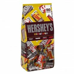 HERSHEY'S Miniatures Assorted Chocolate Candy, Individually Wrapped, 56 Oz, Bag, 180 Pieces (HEC21543)