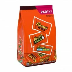 REESE'S Milk Chocolate Peanut Butter Assortment Snack Size Candy, Individually Wrapped, 32.06 Oz, Bulk Party Bag (3400093922)