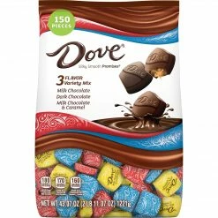 DOVE PROMISES Milk & Dark Chocolate Candy Assortment, Individually Wrapped, 150 Piece Bulk Candy (209-00380)