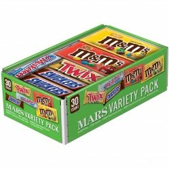 M&M'S, SNICKERS, TWIX & 3 MUSKETEERS Milk Chocolate Candy Bars Assortment, 30 Bulk Candy Box (220-00084)