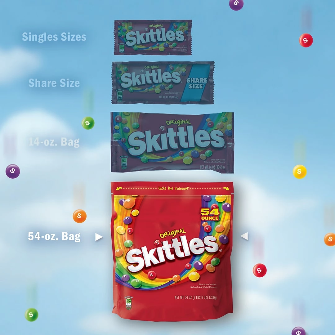 Skittles Original Fruity Candy, 54 Oz. Resealable Bag (WMW24552) - Image 3