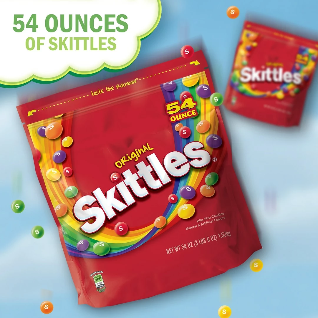 Skittles Original Fruity Candy, 54 Oz. Resealable Bag (WMW24552) - Image 4