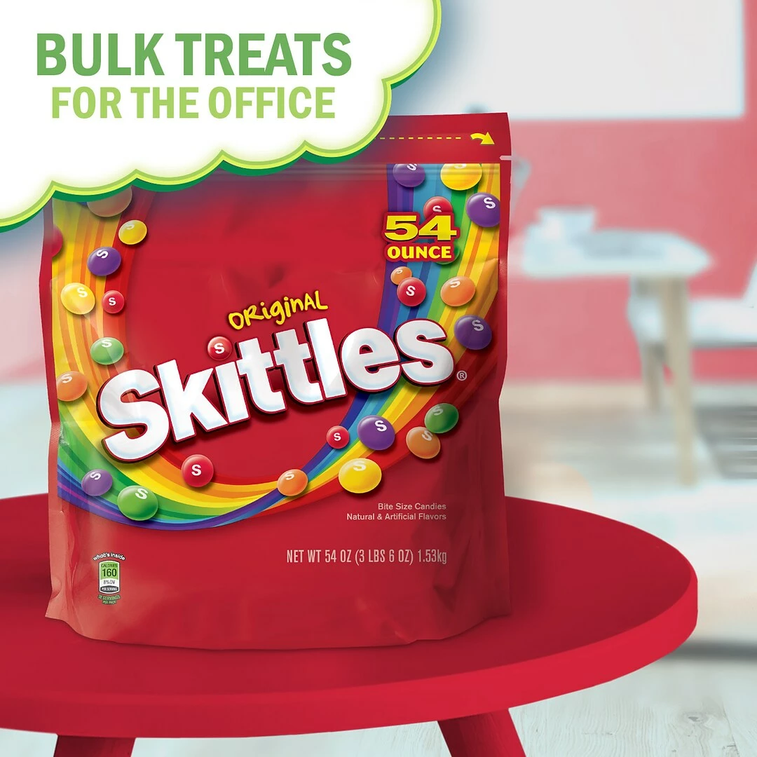 Skittles Original Fruity Candy, 54 Oz. Resealable Bag (WMW24552) - Image 5