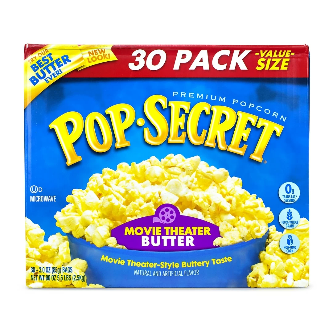 Pop Secret Popcorn, Homestyle, 3 Oz., 30/Box (220-00634)