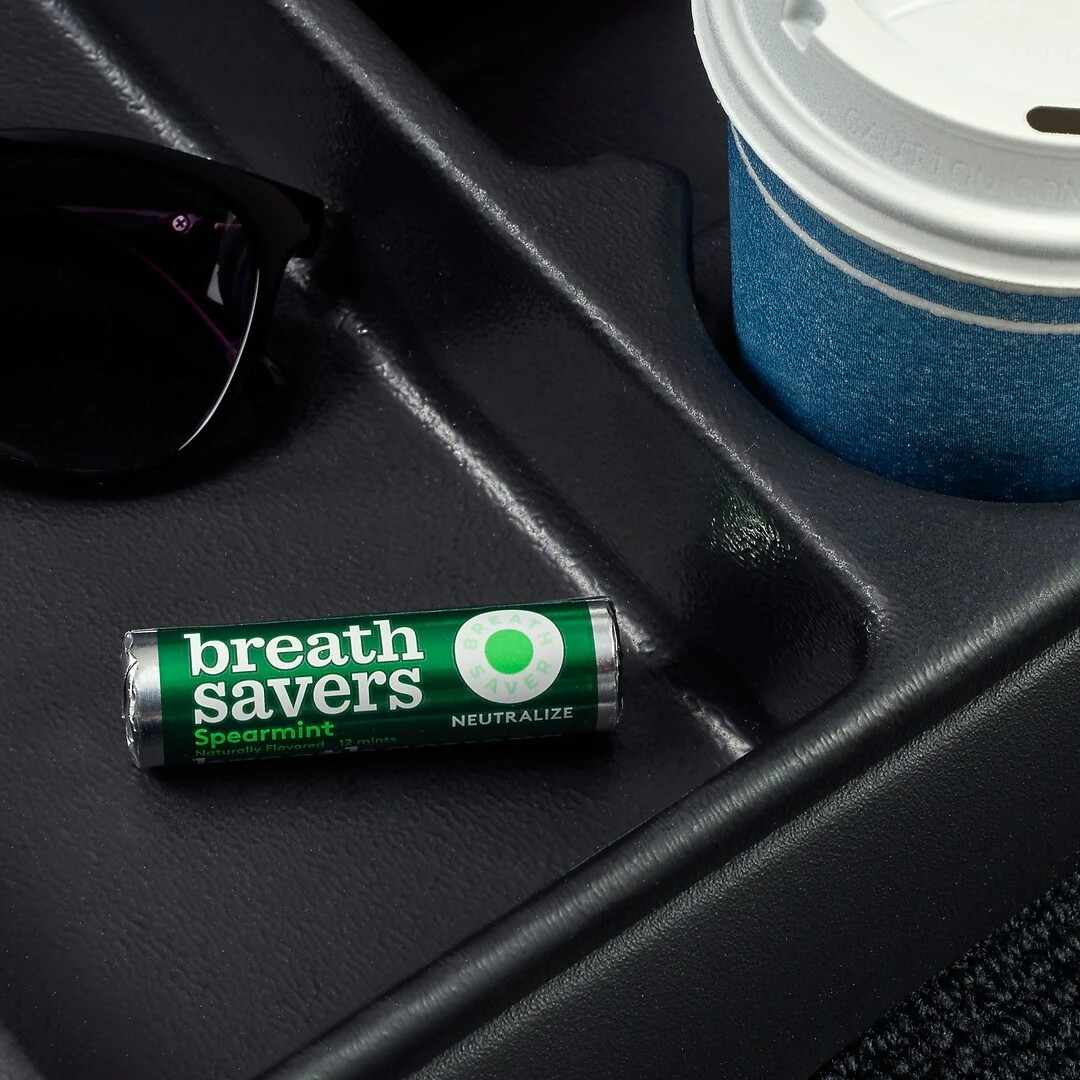 BREATH SAVERS Spearmint Flavored Sugar Free Breath Mints, Bulk Mint Candy, 0.75 Oz, 24 Rolls/CT (HEC71433) - Image 5