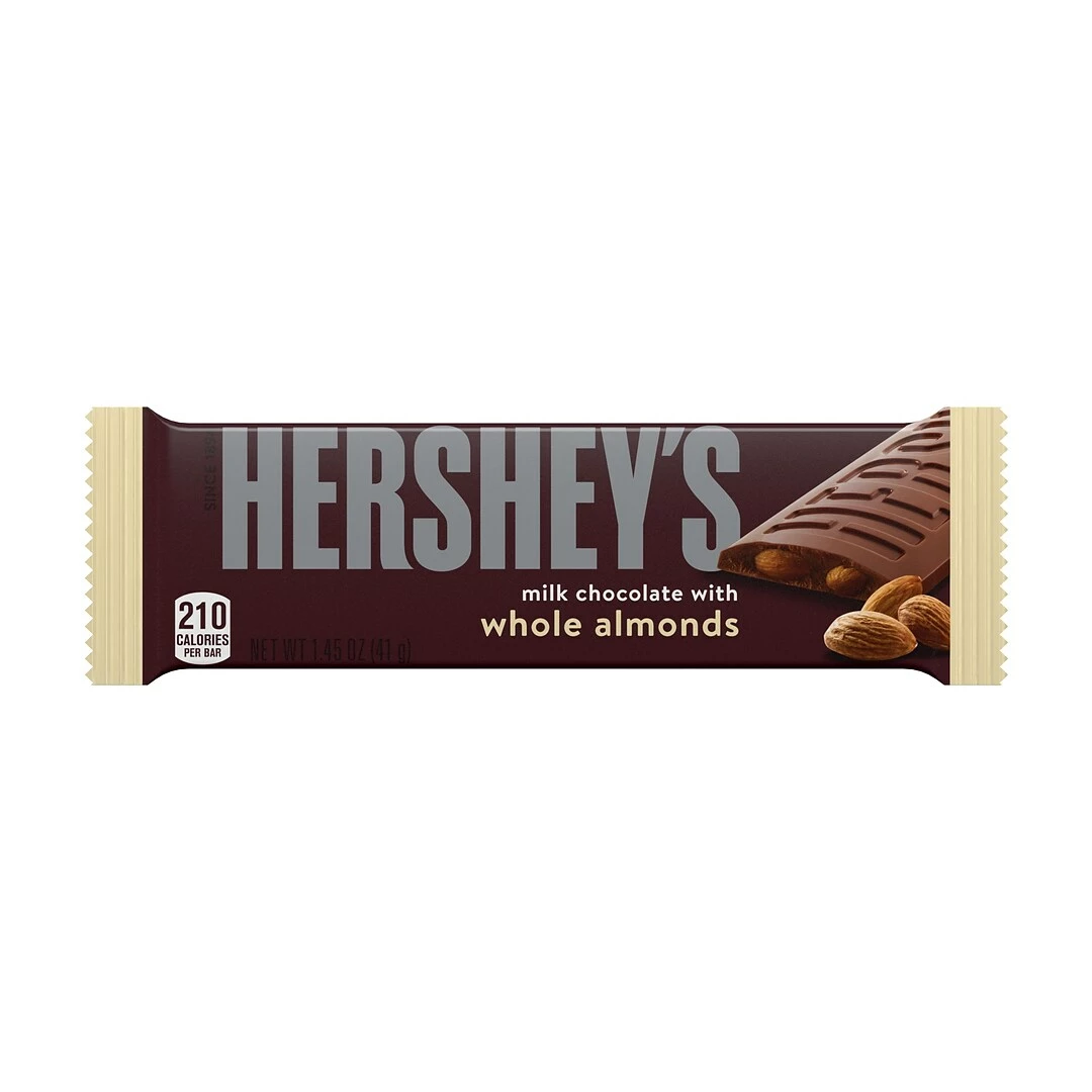 HERSHEY'S Milk Chocolate With Almonds Candy, Bulk Chocolate Candy, 1.45 Oz, Bars, 36 Ct. (HEC24100) - Image 3