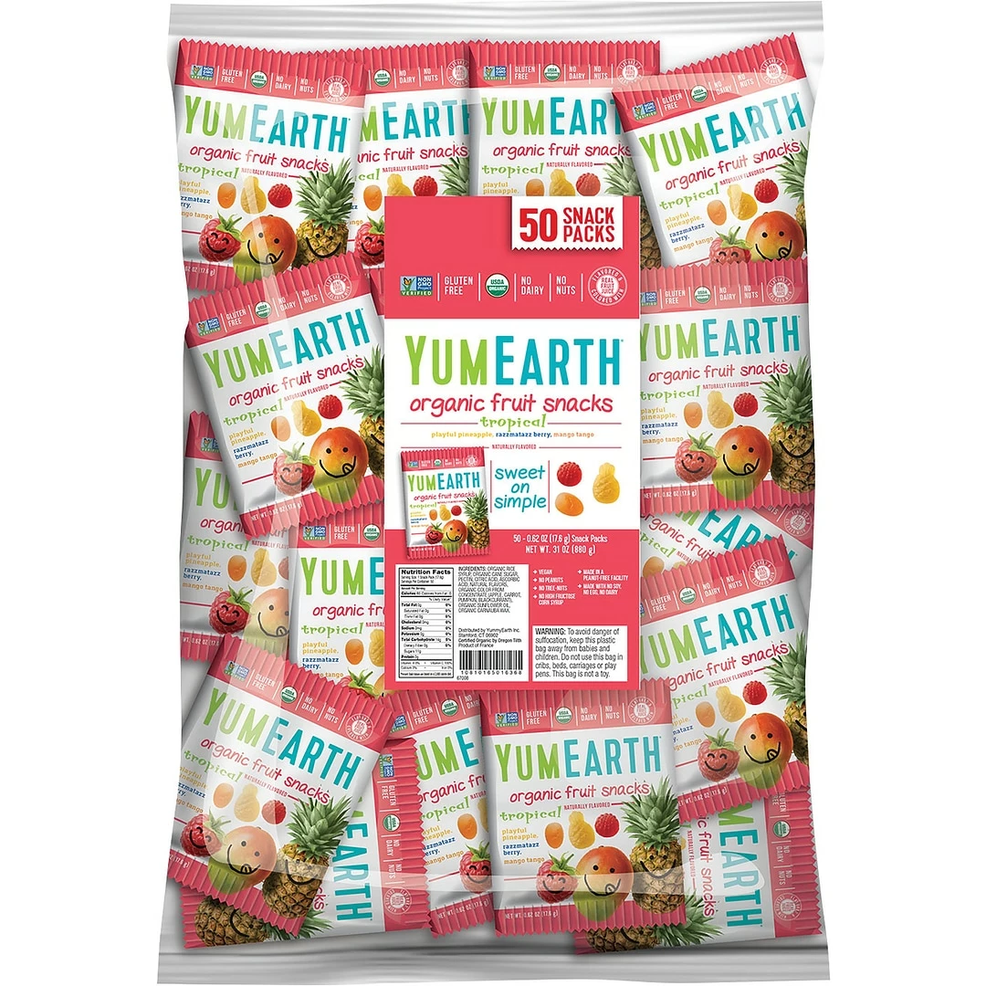 YumEarth Organic Tropical Fruit Snacks, 50 Count (1636)