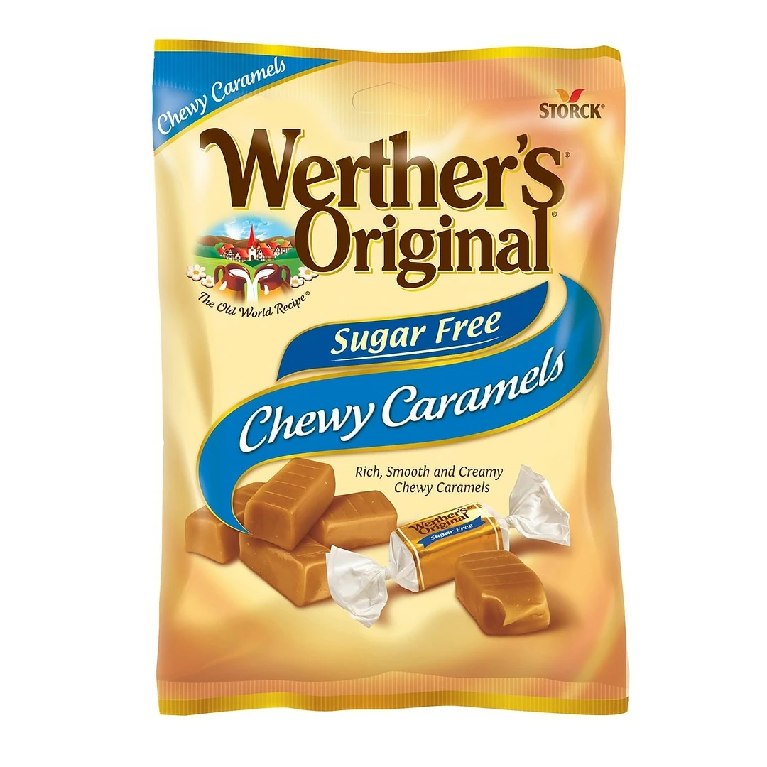 Werther's Original Sugar Free Chewy Caramel Candy, 1.46 Oz., 12 Count (037265)