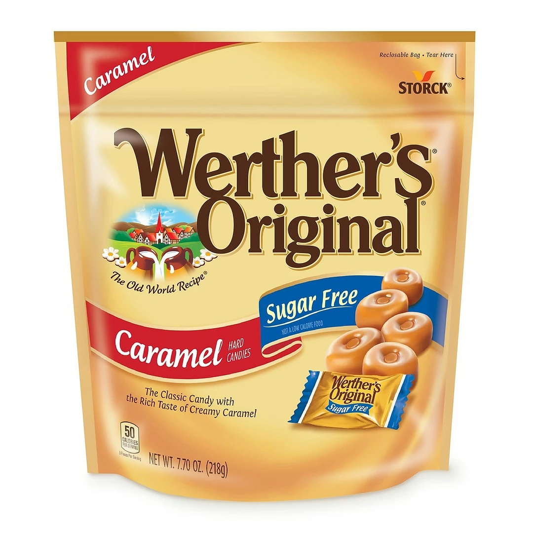 Werther's Original Sugar Free Caramel Hard Candies, 7.7 Oz., 2 Pack (051582)