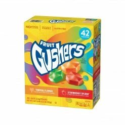 Betty Crocker Fruit Gushers Flavored Snacks, Strawberry Splash/Tropical Flavors, 33.6 Oz., 42 Pouches/Pack (14698)