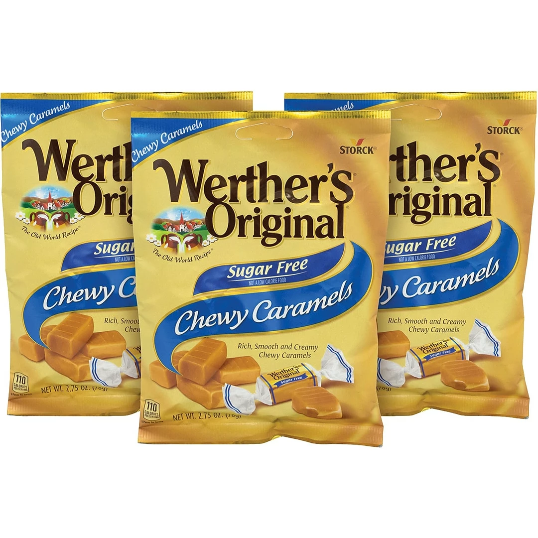 Werther's Original Sugar Free Chewy Caramels, 2.75 Oz., 3/Pack (302-01006)