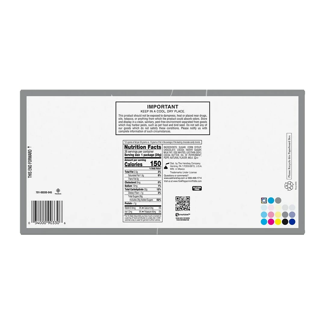 YORK Dark Chocolate Bulk Peppermint Patties Candy, Gluten Free, 1.4 Oz, 36 Count (HEC00330) - Image 2