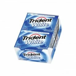 Trident White Sugar Free Gum, Peppermint, 12/Pack, 9 Packs/Box (AMC67608)