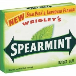 Wrigley's Spearmint Wrigley's Slim Pack™ Gum; Spearmint; 15 Sticks/Pack, 10 Packs/Box