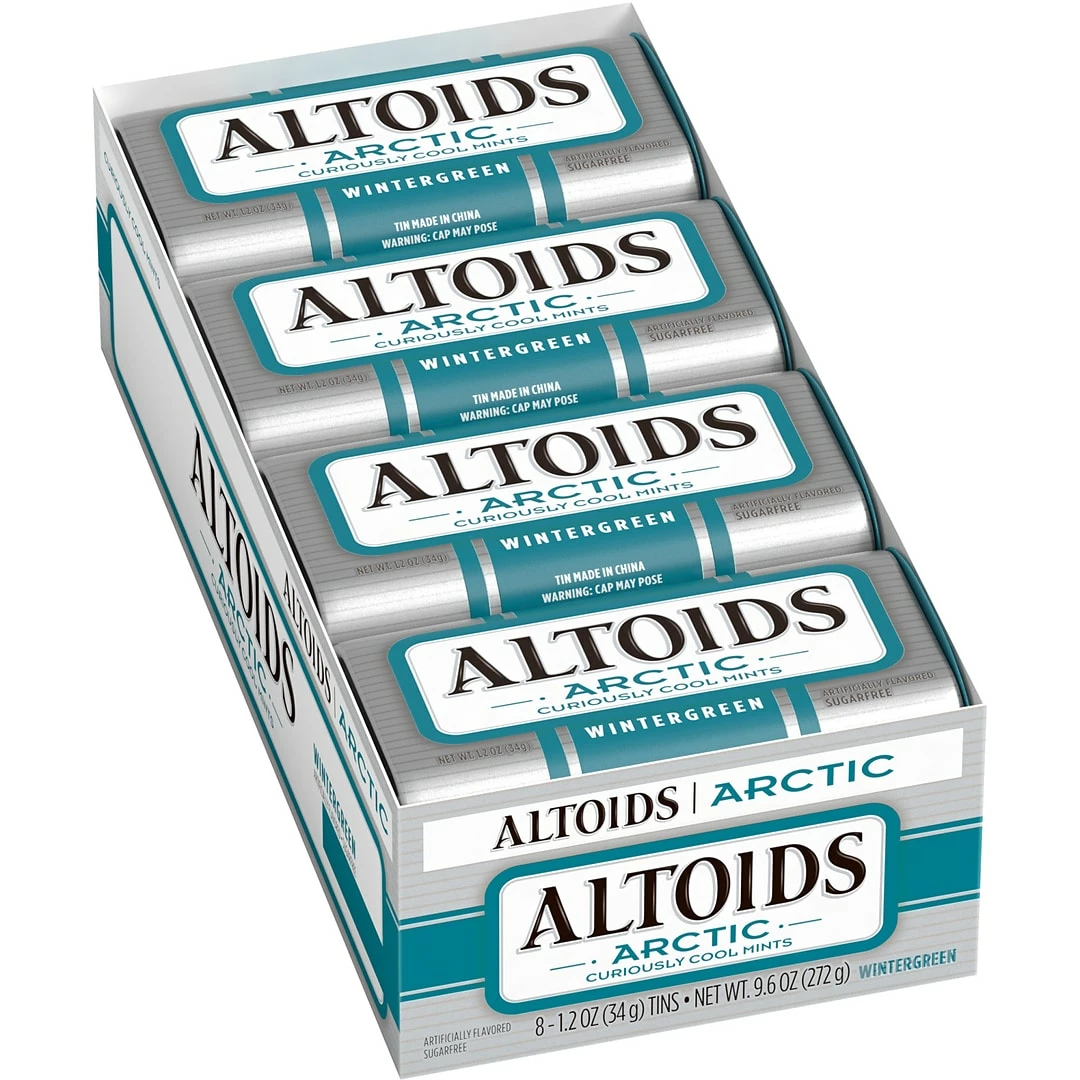 Altoids Arctic Wintergreen Sugarfree Mints, 1.2 Oz, Pack Of 8 (209-00489)