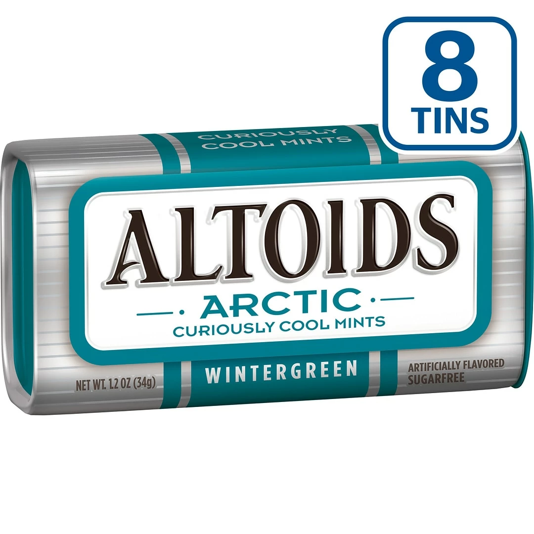 Altoids Arctic Wintergreen Sugarfree Mints, 1.2 Oz, Pack Of 8 (209-00489) - Image 2