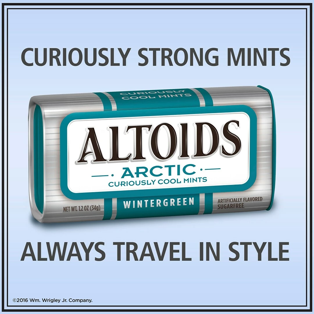 Altoids Arctic Wintergreen Sugarfree Mints, 1.2 Oz, Pack Of 8 (209-00489) - Image 3